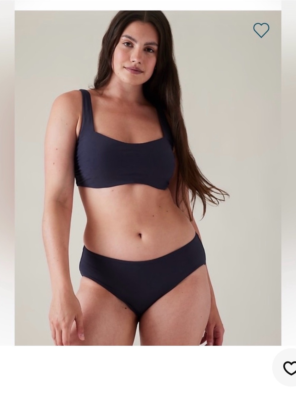 Athleta Square-Neck Bikini top- 34DD in navy